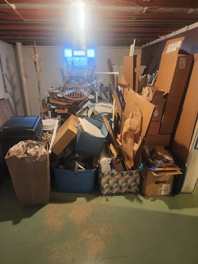 Roll-off dumpster container at job site for 20 Yard Dumpster Rental in Norfolk